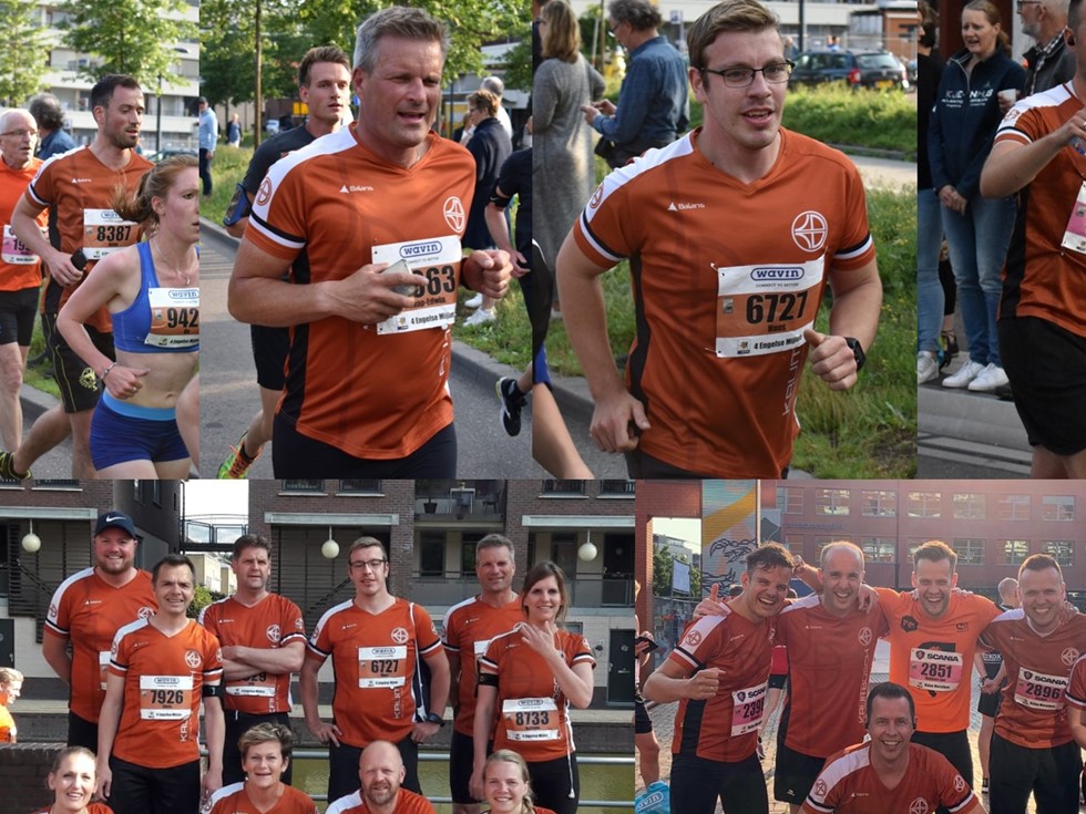 Kruitbosch-collega's lopen de 4 engelse mijl en halve marathon van Zwolle