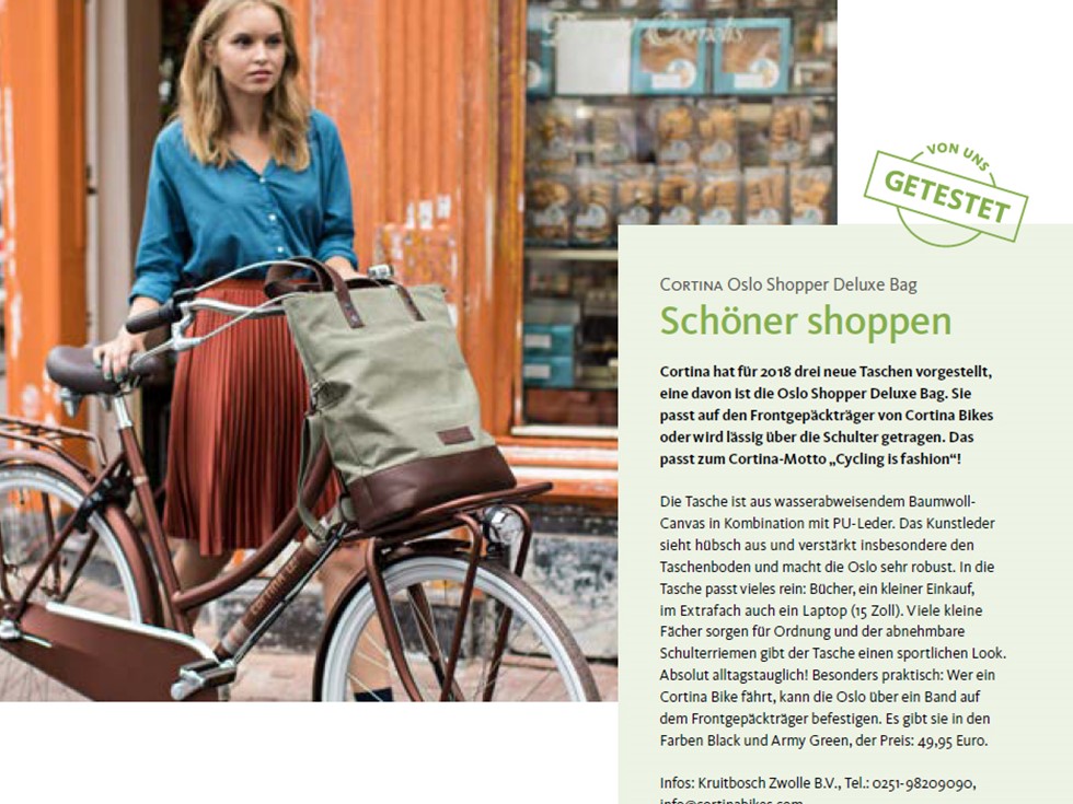 Aktiv Radfahren: Schöner shoppen - Cortina Olso Shopper Bag