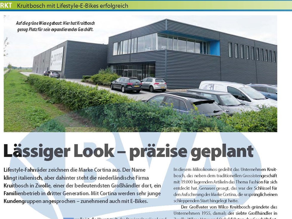 Kruitbosch im Fachmagazin Radmarkt: "Lässiger Look - präzise geplant"